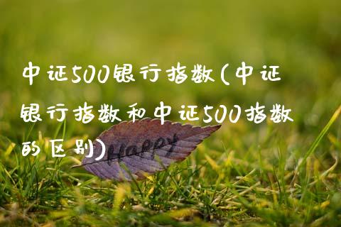 中证500银行指数(中证银行指数和中证500指数的区别)_https://www.yunyouns.com_股指期货_第1张