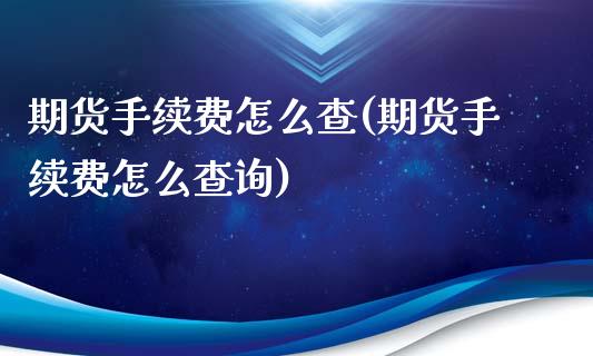 期货手续费怎么查(期货手续费怎么查询)_https://www.yunyouns.com_恒生指数_第1张