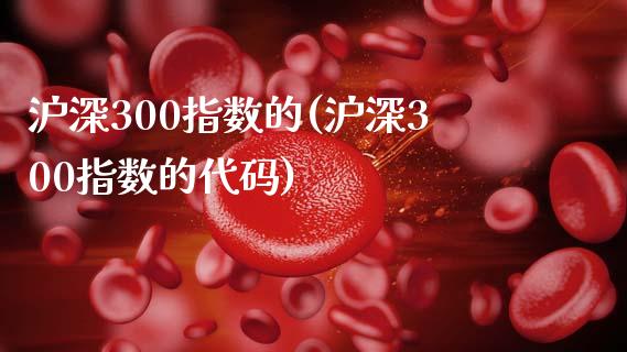 沪深300指数的(沪深300指数的代码)_https://www.yunyouns.com_期货行情_第1张