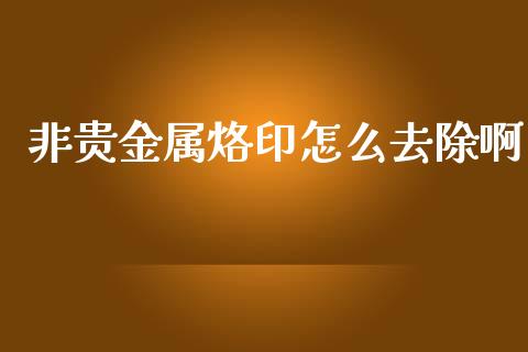 非贵金属烙印怎么去除啊_https://www.yunyouns.com_期货行情_第1张