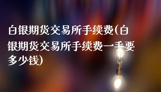 白银期货交易所手续费(白银期货交易所手续费一手要多少钱)_https://www.yunyouns.com_期货行情_第1张