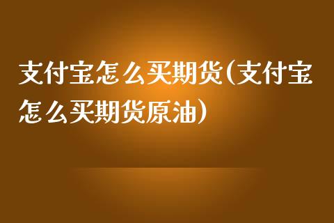 支付宝怎么买期货(支付宝怎么买期货原油)_https://www.yunyouns.com_期货行情_第1张