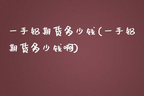 一手铝期货多少钱(一手铝期货多少钱啊)_https://www.yunyouns.com_期货直播_第1张