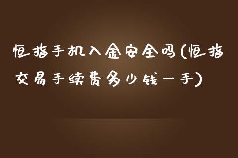 恒指手机入金安全吗(恒指交易手续费多少钱一手)_https://www.yunyouns.com_期货直播_第1张