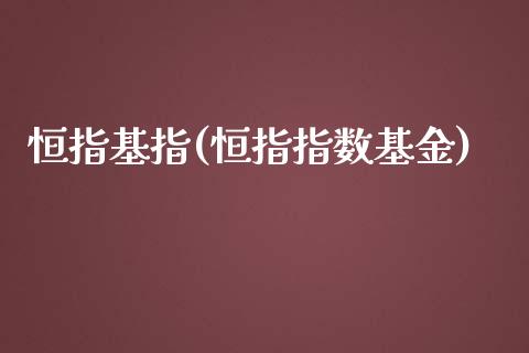 恒指基指(恒指指数基金)_https://www.yunyouns.com_期货直播_第1张