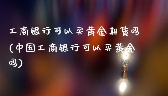 工商银行可以买黄金期货吗(中国工商银行可以买黄金吗)_https://www.yunyouns.com_期货行情_第1张