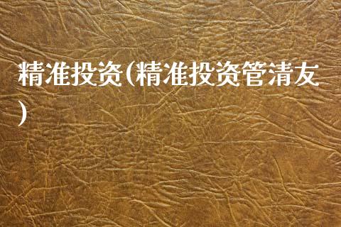 精准投资(精准投资管清友)_https://www.yunyouns.com_股指期货_第1张