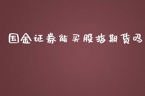 国金证券能买股指期货吗_https://www.yunyouns.com_恒生指数_第1张