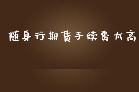 随身行期货手续费太高_https://www.yunyouns.com_恒生指数_第1张