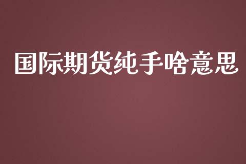 国际期货纯手啥意思_https://www.yunyouns.com_期货直播_第1张