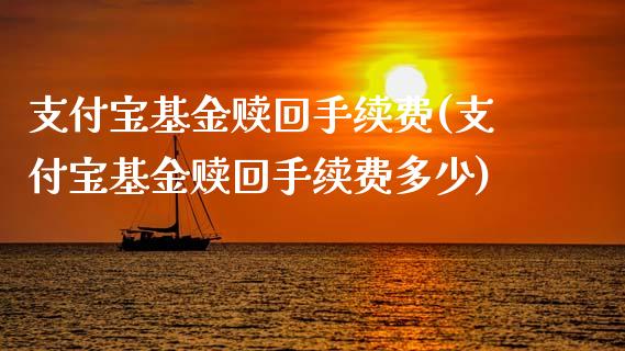 支付宝基金赎回手续费(支付宝基金赎回手续费多少)_https://www.yunyouns.com_期货直播_第1张