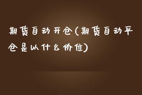 期货自动开仓(期货自动平仓是以什么价位)_https://www.yunyouns.com_期货直播_第1张