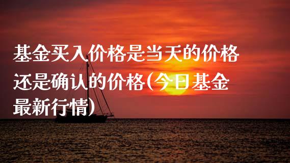 基金买入价格是当天的价格还是确认的价格(今日基金最新行情)_https://www.yunyouns.com_期货直播_第1张