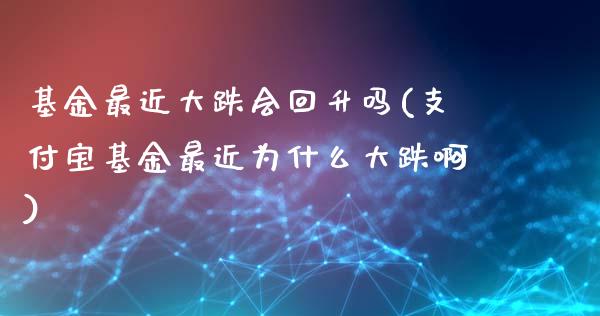 基金最近大跌会回升吗(支付宝基金最近为什么大跌啊)_https://www.yunyouns.com_期货直播_第1张