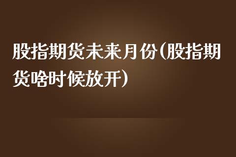 股指期货未来月份(股指期货啥时候放开)_https://www.yunyouns.com_恒生指数_第1张