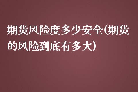 期货风险度多少安全(期货的风险到底有多大)_https://www.yunyouns.com_恒生指数_第1张