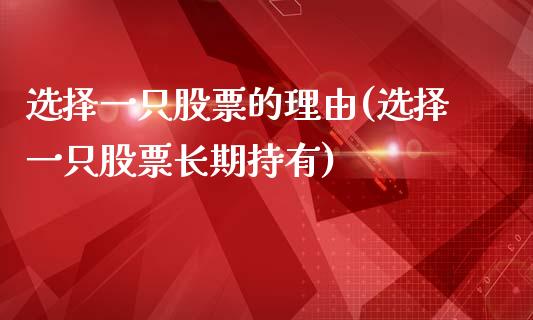 选择一只股票的理由(选择一只股票长期持有)_https://www.yunyouns.com_恒生指数_第1张