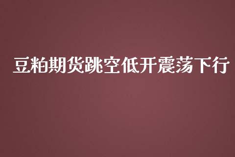 豆粕期货跳空低开震荡下行_https://www.yunyouns.com_期货行情_第1张