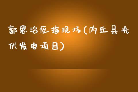 郭思治恒指现场(内丘县光伏发电项目)_https://www.yunyouns.com_股指期货_第1张