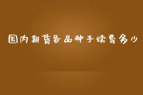 国内期货各品种手续费多少_https://www.yunyouns.com_期货直播_第1张