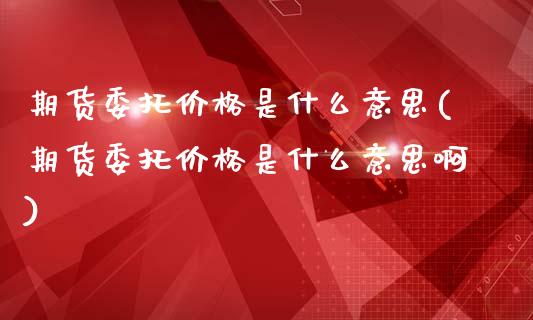 期货委托价格是什么意思(期货委托价格是什么意思啊)_https://www.yunyouns.com_期货直播_第1张