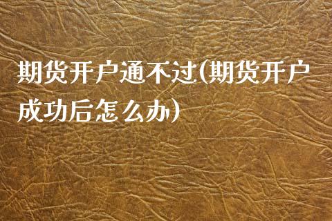 期货开户通不过(期货开户成功后怎么办)_https://www.yunyouns.com_期货直播_第1张