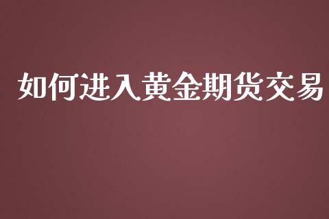 如何进入黄金期货交易_https://www.yunyouns.com_期货直播_第1张