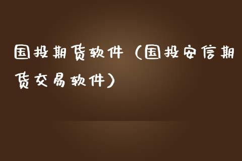 国投期货软件（国投安信期货交易软件）_https://www.yunyouns.com_股指期货_第1张