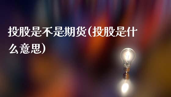 投股是不是期货(投股是什么意思)_https://www.yunyouns.com_期货直播_第1张