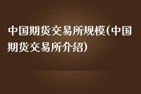 中国期货交易所规模(中国期货交易所介绍)_https://www.yunyouns.com__第1张