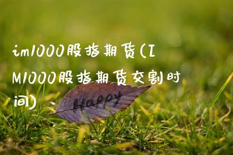 im1000股指期货(IM1000股指期货交割时间)_https://www.yunyouns.com_股指期货_第1张