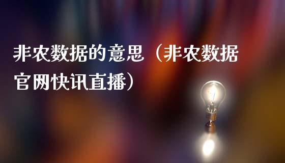 非农数据的意思（非农数据快讯直播）_https://www.yunyouns.com_期货行情_第1张