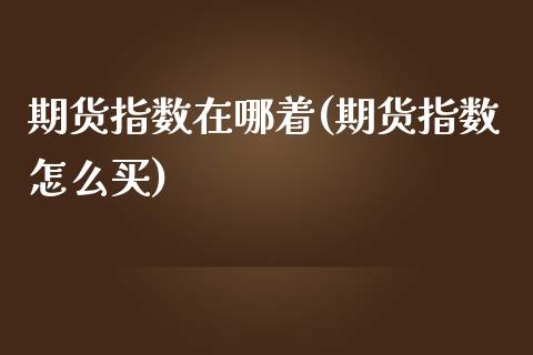 期货指数在哪着(期货指数怎么买)_https://www.yunyouns.com_期货直播_第1张