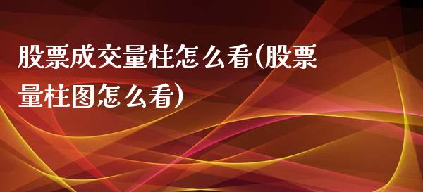 股票成交量柱怎么看(股票量柱图怎么看)_https://www.yunyouns.com_期货行情_第1张