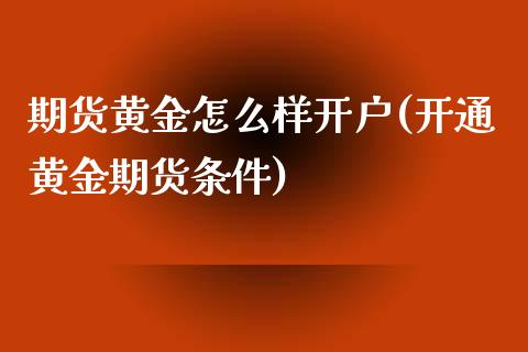 期货黄金怎么样开户(开通黄金期货条件)_https://www.yunyouns.com_期货行情_第1张