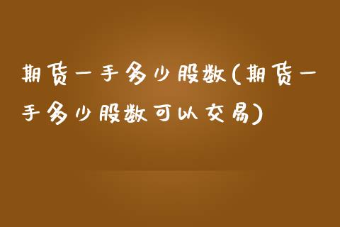 期货一手多少股数(期货一手多少股数可以交易)_https://www.yunyouns.com_期货直播_第1张