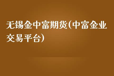 无锡金中富期货(中富金业交易平台)_https://www.yunyouns.com_期货行情_第1张