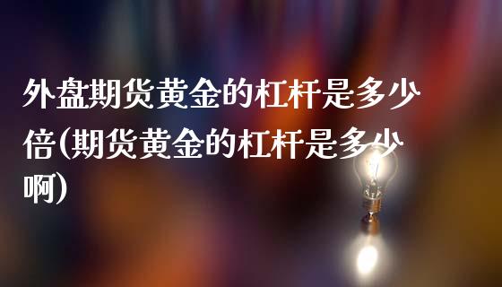 外盘期货黄金的杠杆是多少倍(期货黄金的杠杆是多少啊)_https://www.yunyouns.com_恒生指数_第1张