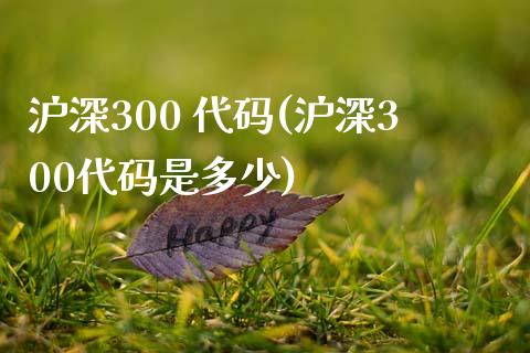 沪深300 代码(沪深300代码是多少)_https://www.yunyouns.com_期货行情_第1张