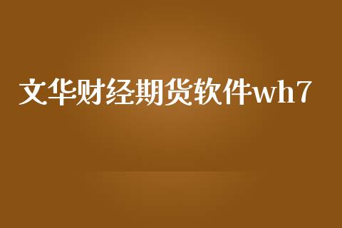 财经期货软件wh7_https://www.yunyouns.com_期货直播_第1张