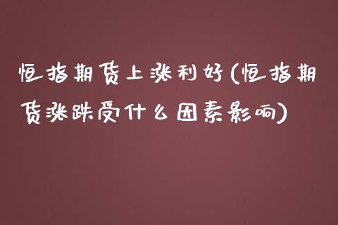 恒指期货上涨利好(恒指期货涨跌受什么因素影响)_https://www.yunyouns.com_恒生指数_第1张