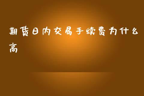 期货日内交易手续费为什么高_https://www.yunyouns.com_期货直播_第1张