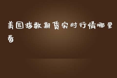 美国指数期货实时行情哪里看_https://www.yunyouns.com_期货行情_第1张