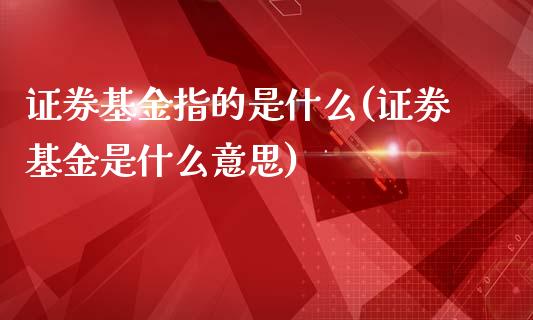 证券基金指的是什么(证劵基金是什么意思)_https://www.yunyouns.com_期货直播_第1张