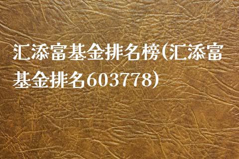 汇添富基金排名榜(汇添富基金排名603778)_https://www.yunyouns.com_股指期货_第1张