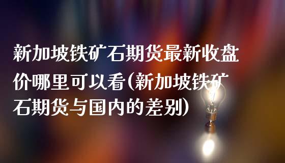 新加坡铁矿石期货最新收盘价哪里可以看(新加坡铁矿石期货与国内的差别)_https://www.yunyouns.com_期货行情_第1张