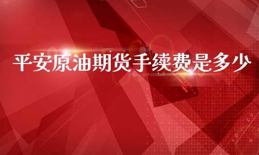 平安原油期货手续费是多少_https://www.yunyouns.com_期货行情_第1张