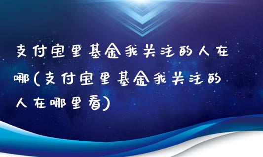 支付宝里基金我关注的人在哪(支付宝里基金我关注的人在哪里看)_https://www.yunyouns.com_股指期货_第1张