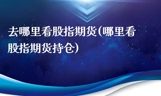 去哪里看股指期货(哪里看股指期货持仓)_https://www.yunyouns.com_股指期货_第1张