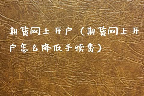 期货网上开户（期货网上开户怎么降低手续费）_https://www.yunyouns.com_恒生指数_第1张